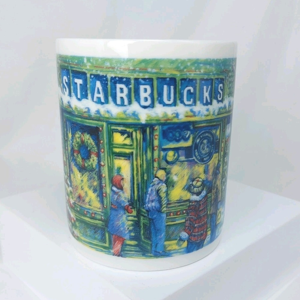 Starbucks 2000 Christmas Holiday Coffee Tea Mug Cup Farmers Market Winter 14 oz